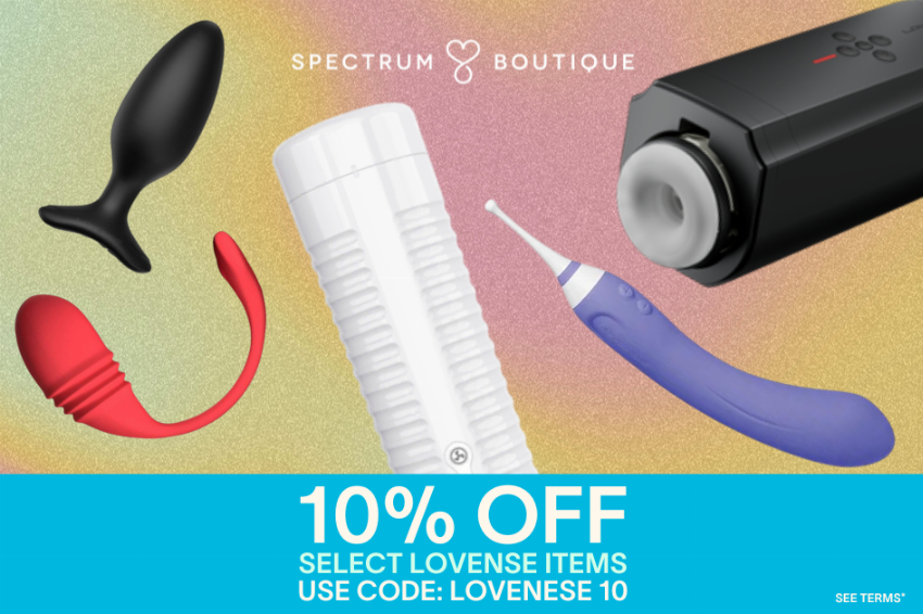 Discount code for 10% discount select Lovense items at Spectrum Boutique