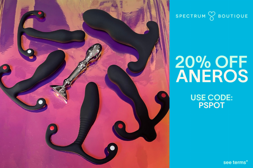 Discount code for 20% discount Aneros at Spectrum Boutique at Spectrum Boutique