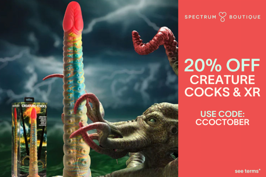 Discount code for 20% discount Creature Cocks XR at Spectrum Boutique