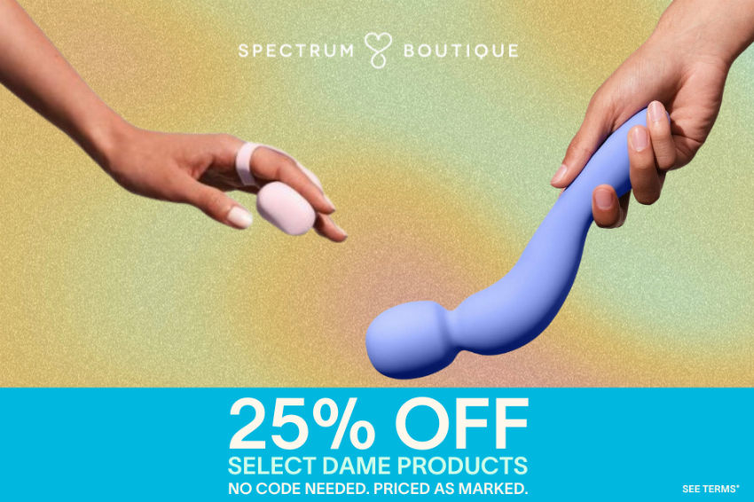 Discount code for 25% discount select Dame products at Spectrum Boutique