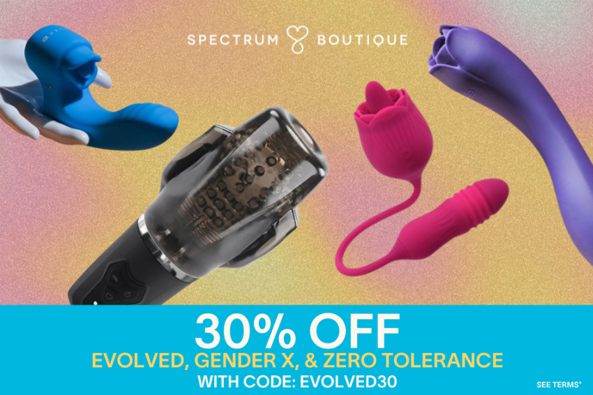 Discount code for 30% discount Evolved Gender X and Zero Tolerance at Spectrum Boutique