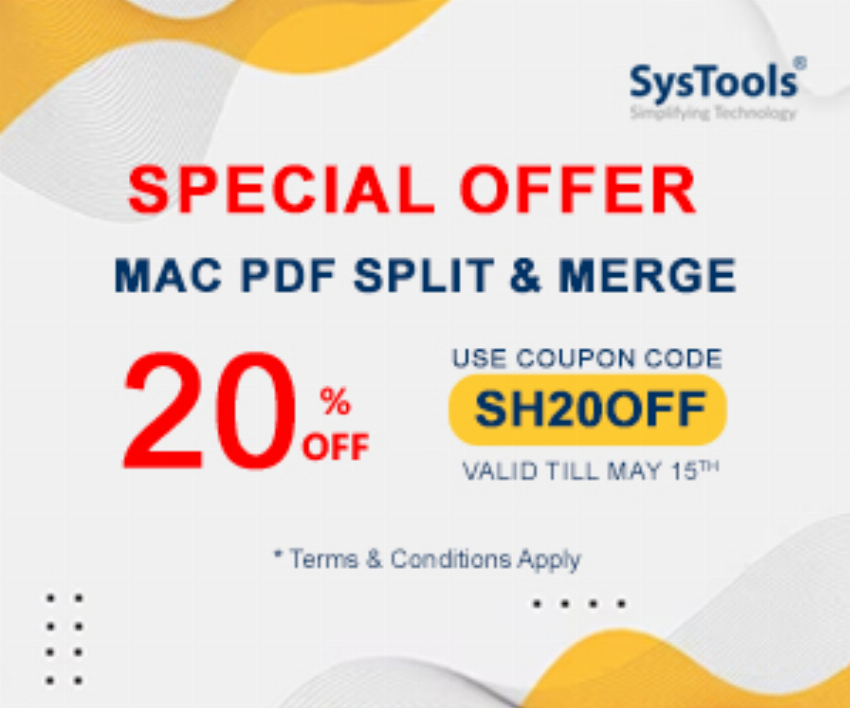 Discount code for PDF Split Merge Mac Offer at SysTools Software