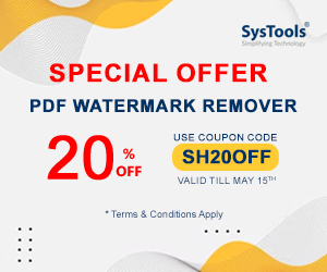 Discount code for PDF Watermark Remover Offer at SysTools Software
