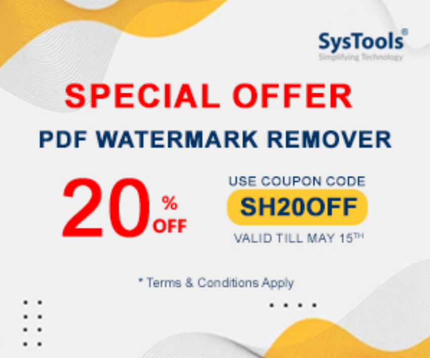 Discount code for PDF Watermark Remover Offer at SysTools Software