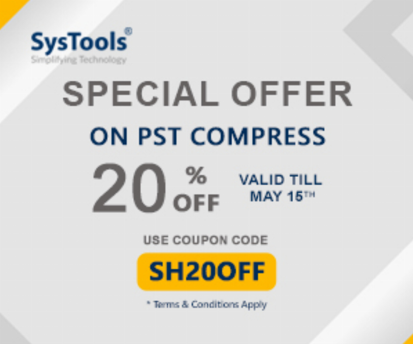 Discount code for PST Compress Offer at SysTools Software