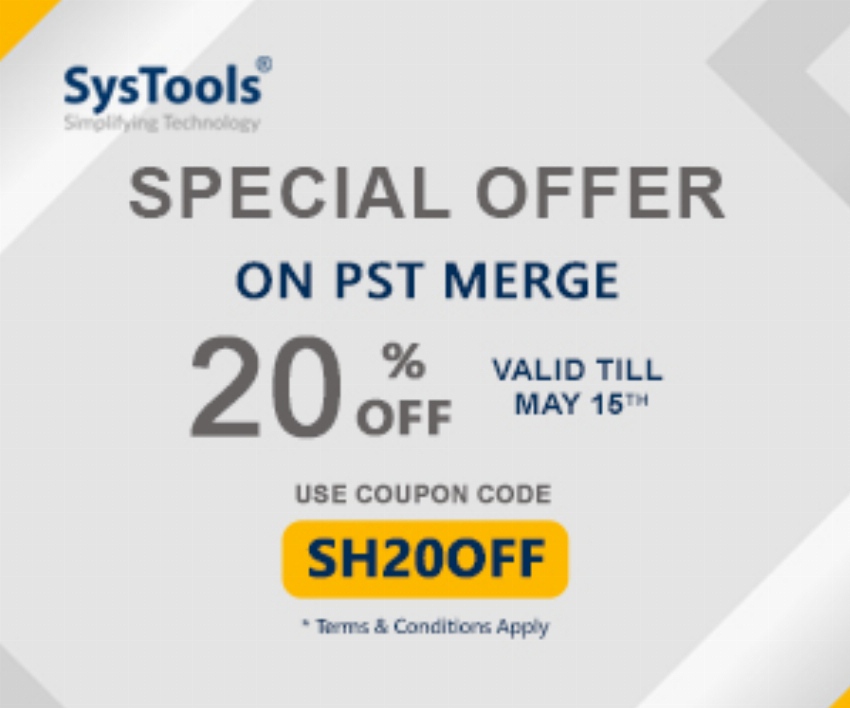 Discount code for PST Merge Offer at SysTools Software