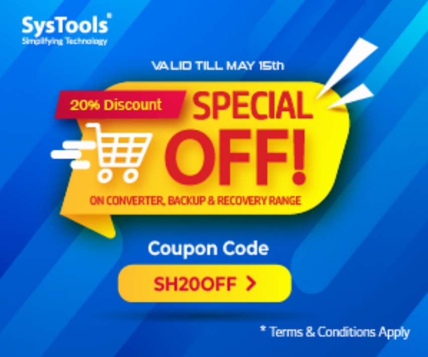 Discount code for Special Off on Backup Converter Recovery Range at SysTools Software