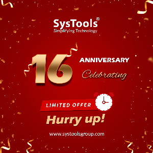Discount code for SysTools 16th Anniversary Sale at SysTools Software