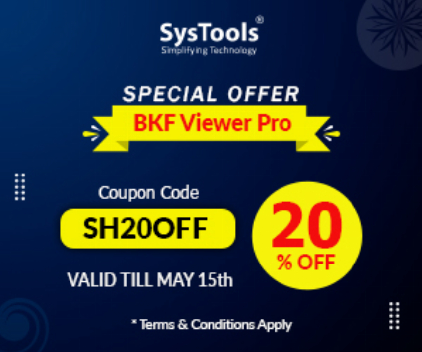 Discount code for SysTools BKF Viewer Pro Special Offer at SysTools Software