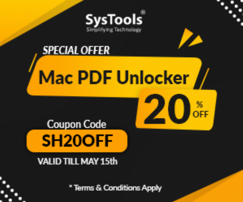 Discount code for SysTools Mac PDF Unlocker at SysTools Software