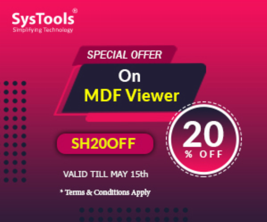 Discount code for SysTools MDF Viewer Offer at SysTools Software