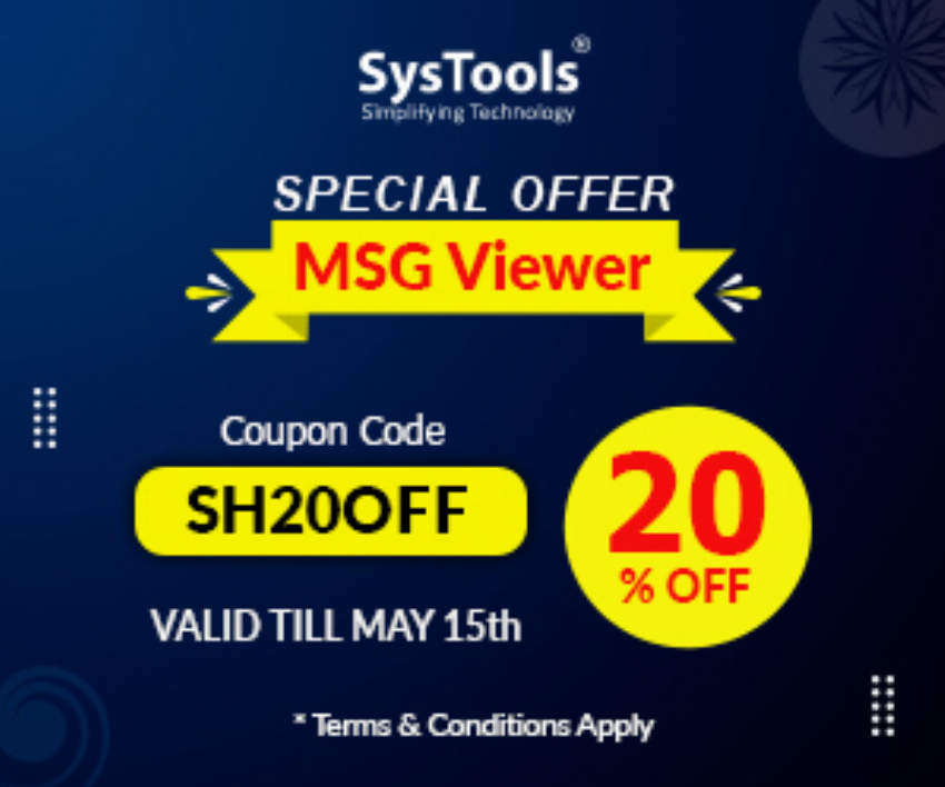 Discount code for SysTools MSG Viewer Offer at SysTools Software