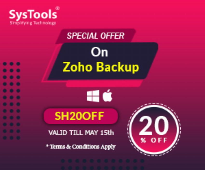 Discount code for ZOHO Backup Offer at SysTools Software