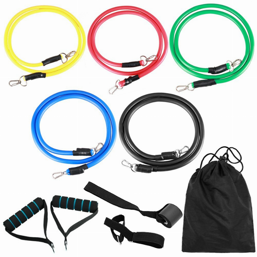 Discount code for 11pcs Fitness Resistance Bands Set 11 14 Inclusive of VAT at TOMTOP Technology Co Ltd