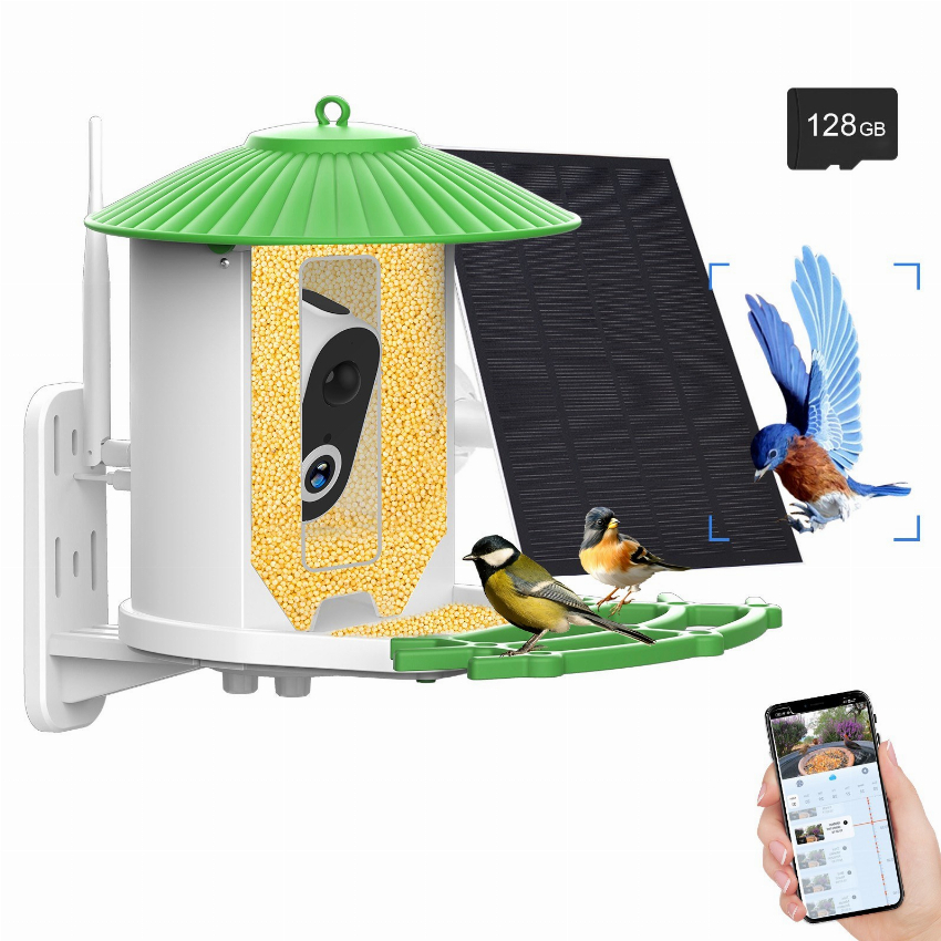 Discount code for 42% discount Solar Powered Smart Bird Feeder with 1080P HD Night Vision Camera 109 99 Inclusive of VAT at TOMTOP Technology Co Ltd