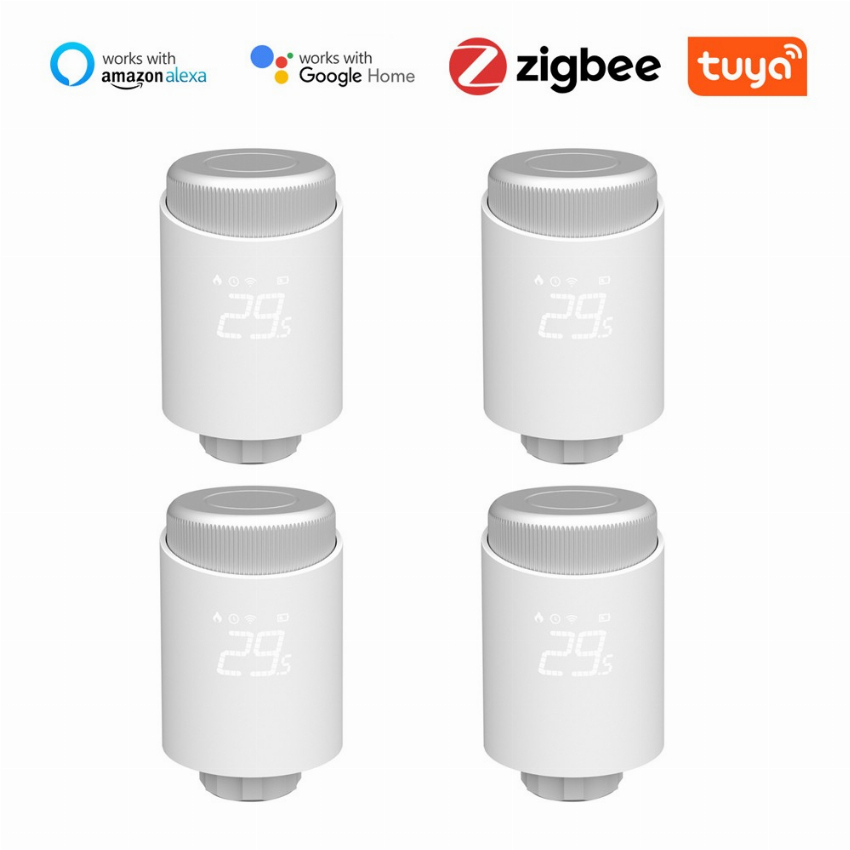 Discount code for 45% discount 4pcs Tuya Zigbee Thermostatic Radiator Valves 105 99 Inclusive of VAT at TOMTOP Technology Co Ltd