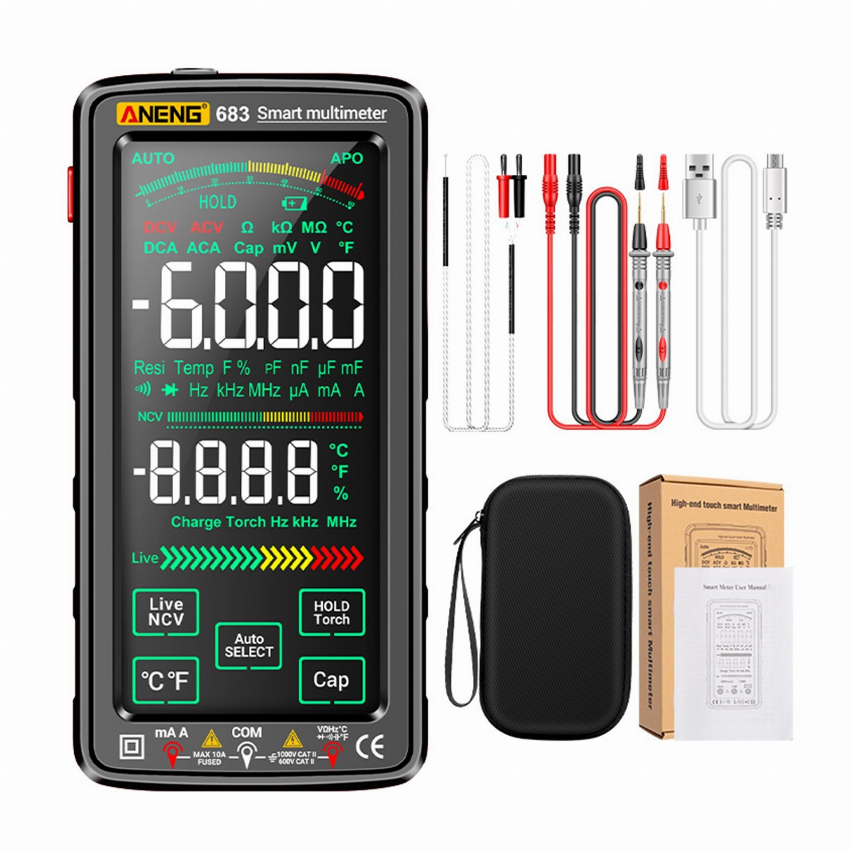 Discount code for 45% discount ANENG 683 6000 Counts Large Touch Screen Digital Multimeter 26 99 Inclusive of VAT at TOMTOP Technology Co Ltd