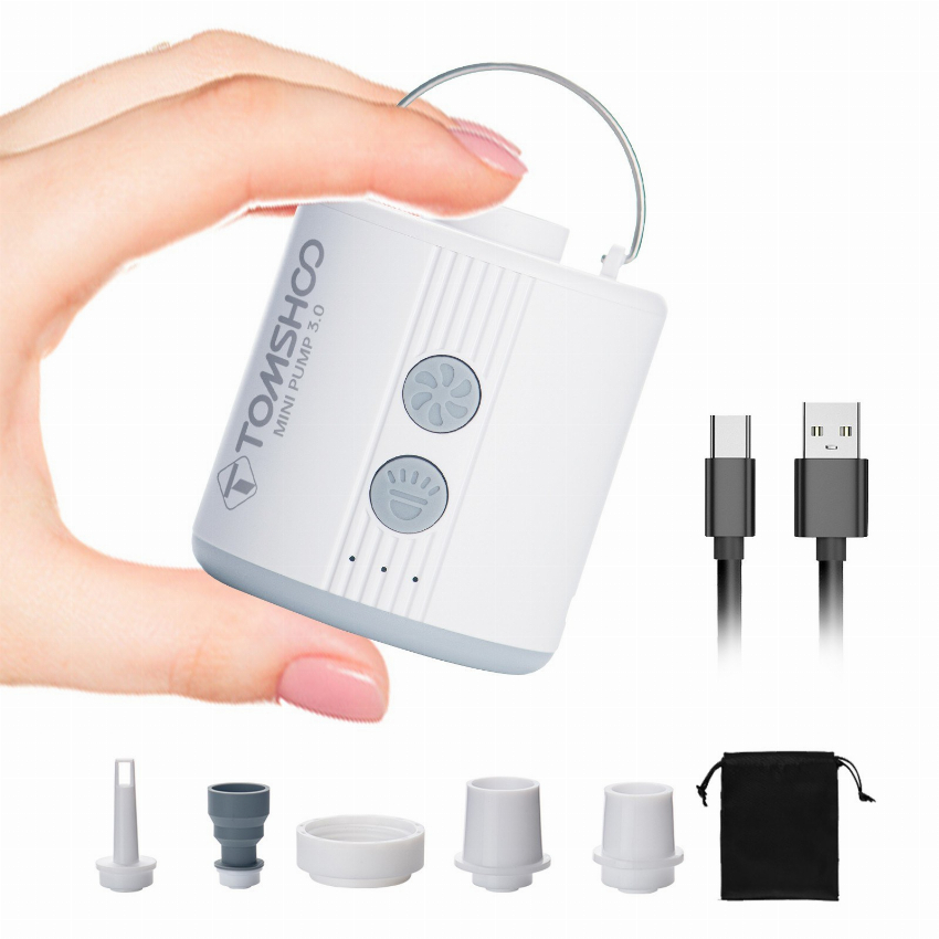 Discount code for 46% discount TOMSHOO Portable Electric Air Pump with LED Light Rechargeable 18 66 Inclusive of VAT at TOMTOP Technology Co Ltd