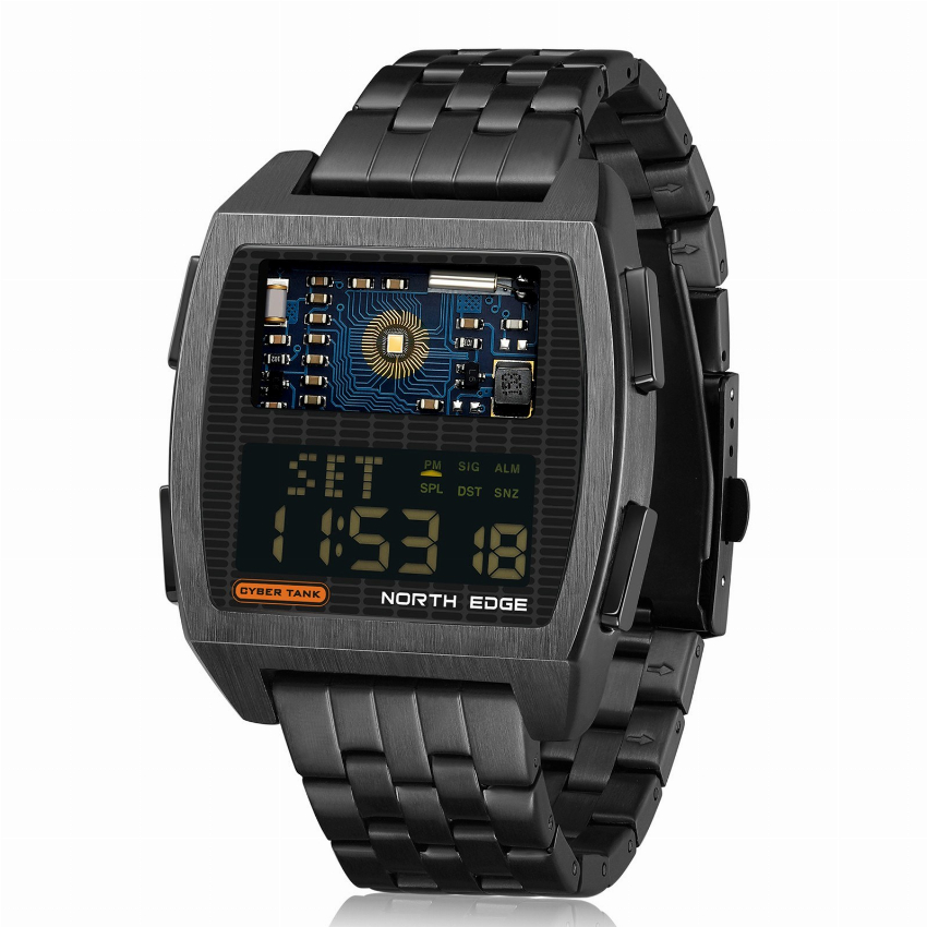 Discount code for 48% discount RTH EDGE Cyber Tank Men Digital Sport Watch 50M 23 64 Inclusive of VAT at TOMTOP Technology Co Ltd