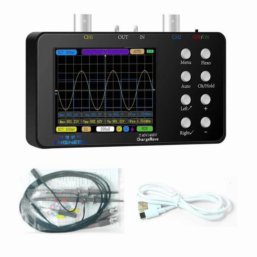 Discount code for 50% discount Compact Portable Digital Oscilloscope 50M Sampling Rate 10M Analogue Bandwidth 42 99 Inclusive of VAT at TOMTOP Technology Co Ltd