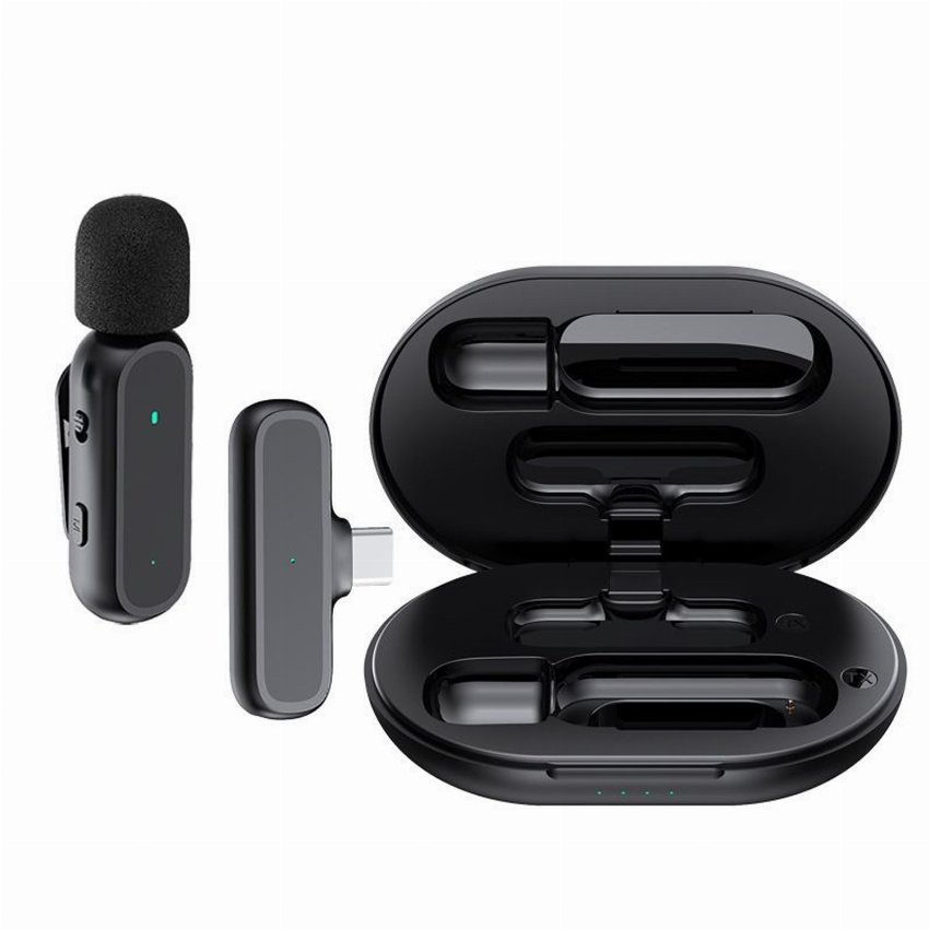 Discount code for 55% discount K60 Wireless Clip-on Microphone Wireless Mic Receiver and Transmitter with Charging Box 16 99 Inclusive of VAT at TOMTOP Technology Co Ltd