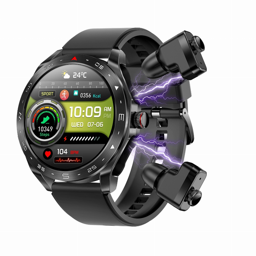 Discount code for 57% discount T95 2-in-1 Smart Watch with Earbuds Sport Watch with 1 Leather Strap 1 Silicone Strap 39 99 Inclusive of VAT at TOMTOP Technology Co Ltd
