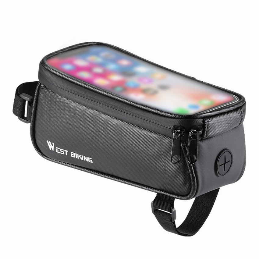 Discount code for 57% discount 1L Bicycle Bag Bike Frame Front Tube Bag Touch Screen 12 99 Inclusive of VAT at TOMTOP Technology Co Ltd