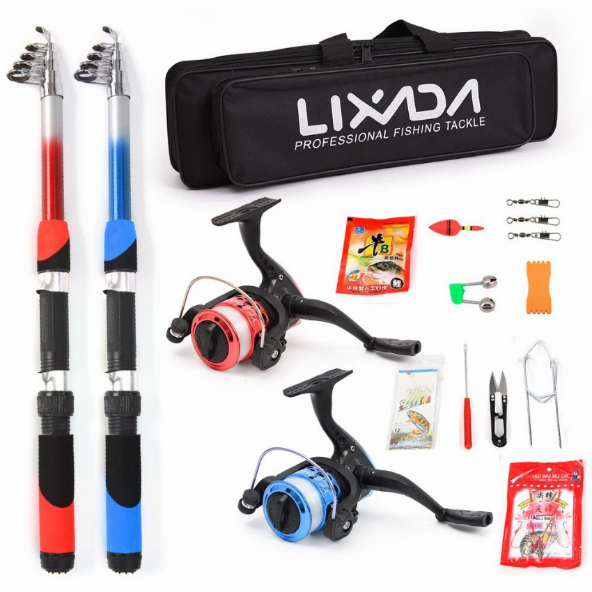 Discount code for 62% discount Lixada Fishing Rod Reel Combo Full Kit 27 68 Inclusive of VAT at TOMTOP Technology Co Ltd