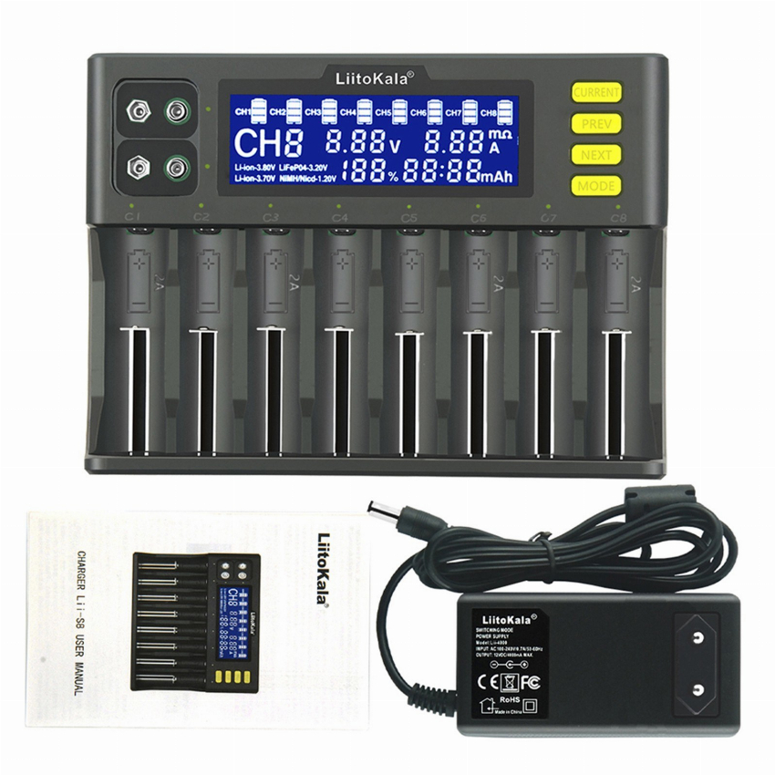 Discount code for 63% discount LiitoKala lii-S8 Battery Charger 37 99 Inclusive of VAT at TOMTOP Technology Co Ltd