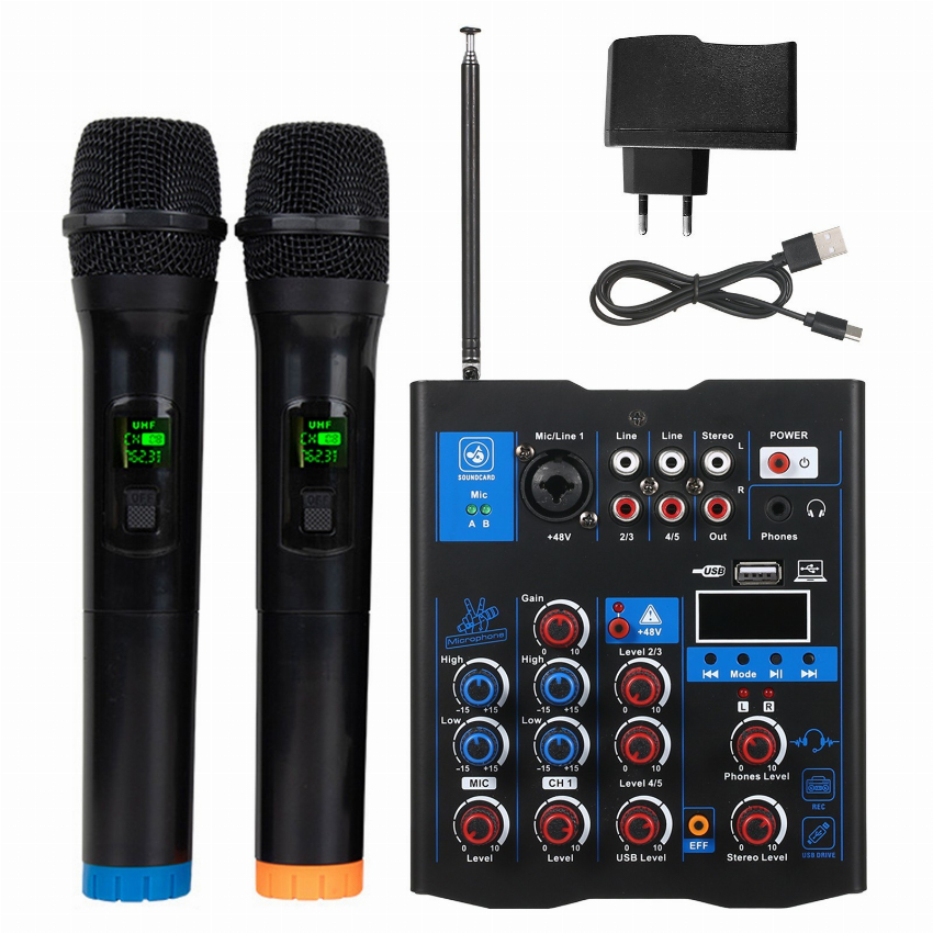 Discount code for 66% discount Professional Audio Mixer With Dual Wireless Microphone 46 99 Inclusive of VAT at TOMTOP Technology Co Ltd