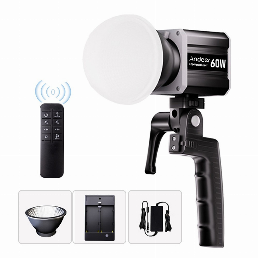 Discount code for Andoer Tri-Color LED Video Light 60W COB Photography Light 59 99 at TOMTOP Technology Co Ltd