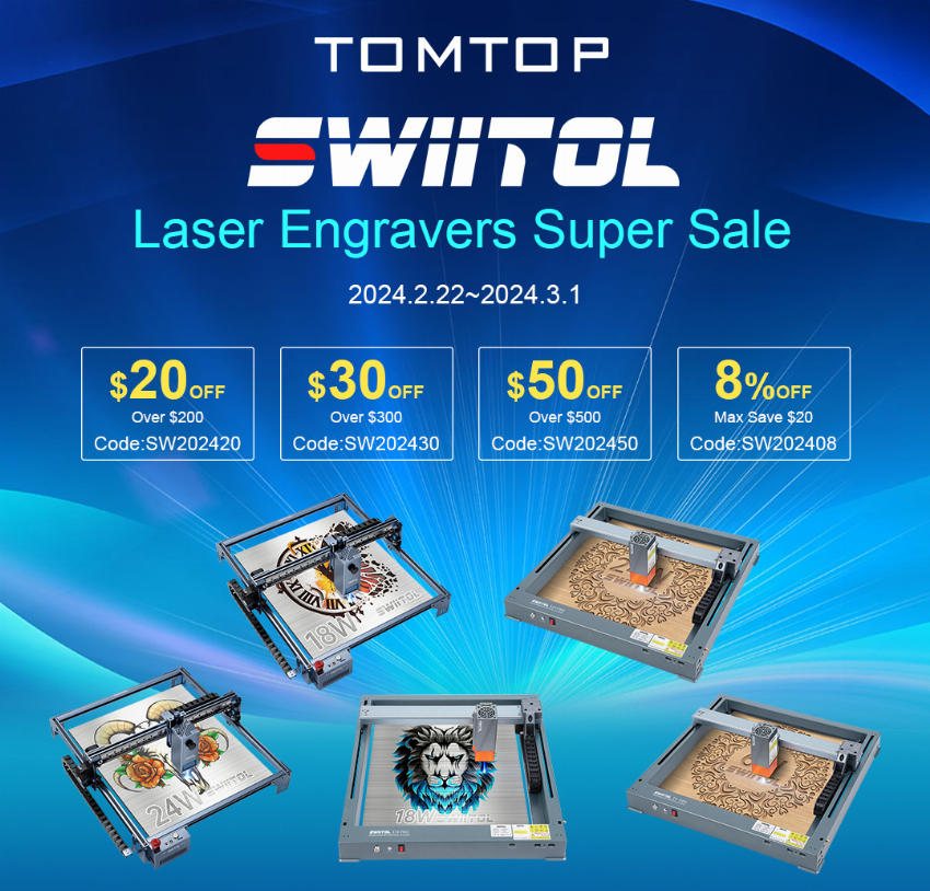 Discount code for Coupon Code 30 OFF Over 300 at TOMTOP Technology Co Ltd