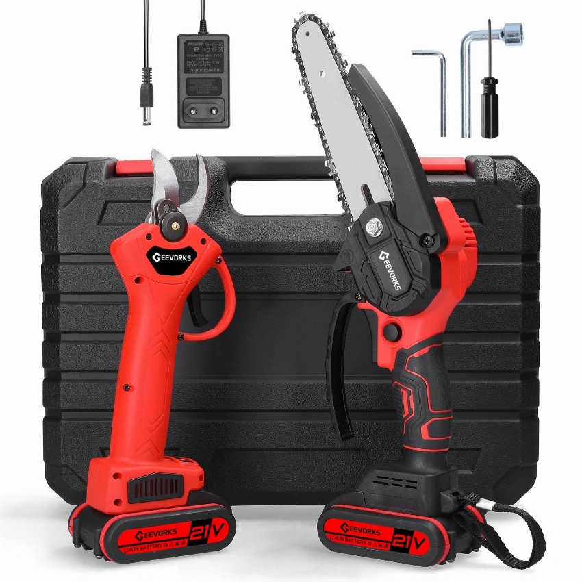 Discount code for Warehouse 67% discount 21V 6inch Portable Electric Chainsaw and 30mm Cordless Pruning Shear Set Wood Splitting Cutting Machine Kit 53 at TOMTOP Technology Co Ltd