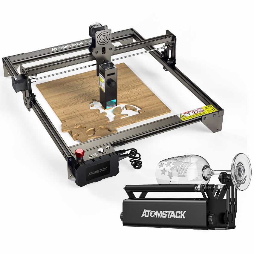 Discount code for Warehouse OMSTACK S10 Pro Laser Engraver with R3 Pro Roller 409 at TOMTOP Technology Co Ltd