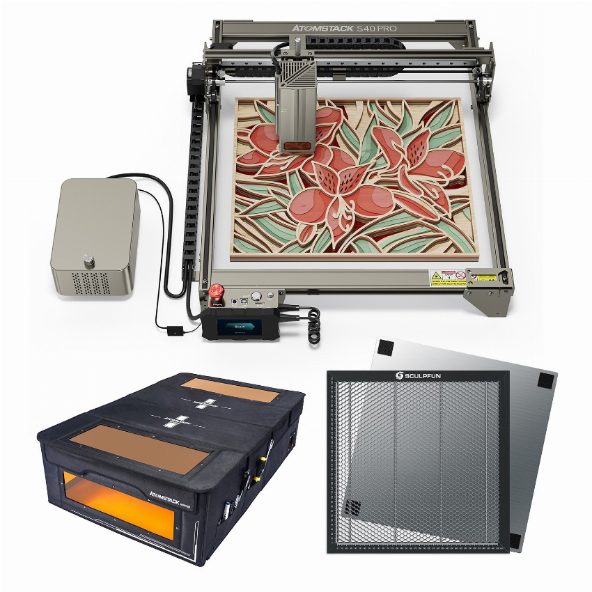 Discount code for Warehouse Atomstack S40 Pro 40W Laser Engraver with Dual Air Assist Pump FB2 Plus Enclosure 400x400mm Laser Cutting Honeycomb Table 1099 at TOMTOP Technology Co Ltd