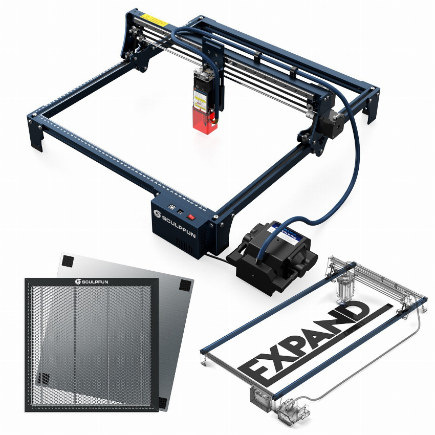 Discount code for Warehouse SCULPFUN S30 5W Laser Engraver with Automatic Air-assist System and Y-axis Extension Kit and 400x400mm Honeycomb Board 285 at TOMTOP Technology Co Ltd