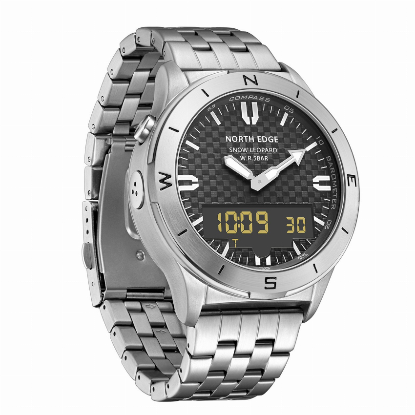 Discount code for NORTH EDGE Stainless Steel Wrist Watch Outdoor Sports Digital Watch 49 99 Inclusive of VAT at TOMTOP Technology Co Ltd