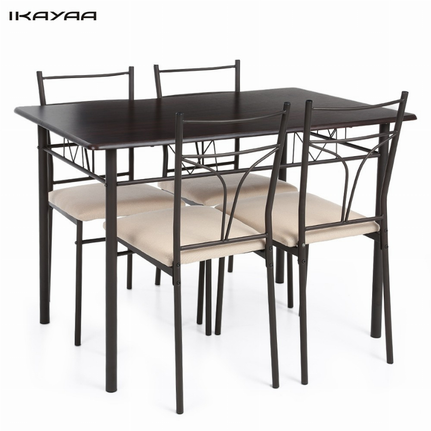 Discount code for Warehouse 53% discount iKayaa 5PCS Modern Metal Frame Dining Kitchen Table Chairs Set 99 99 at TOMTOP Technology Co Ltd