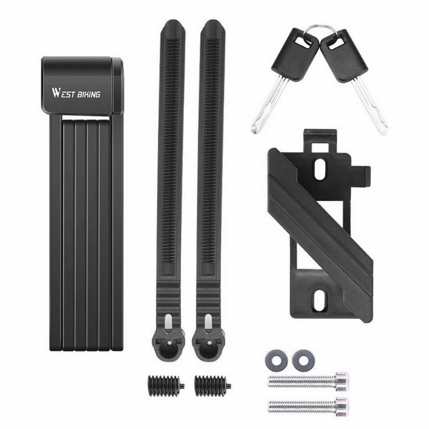 Discount code for WEST BIKING Bike Foldable Lock Anti Theft 19 34 Inclusive of VAT at TOMTOP Technology Co Ltd
