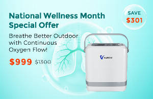 Discount code for National Wellness Month Special Offer NT-08G 999 at TTLife Oxygen Concentrator