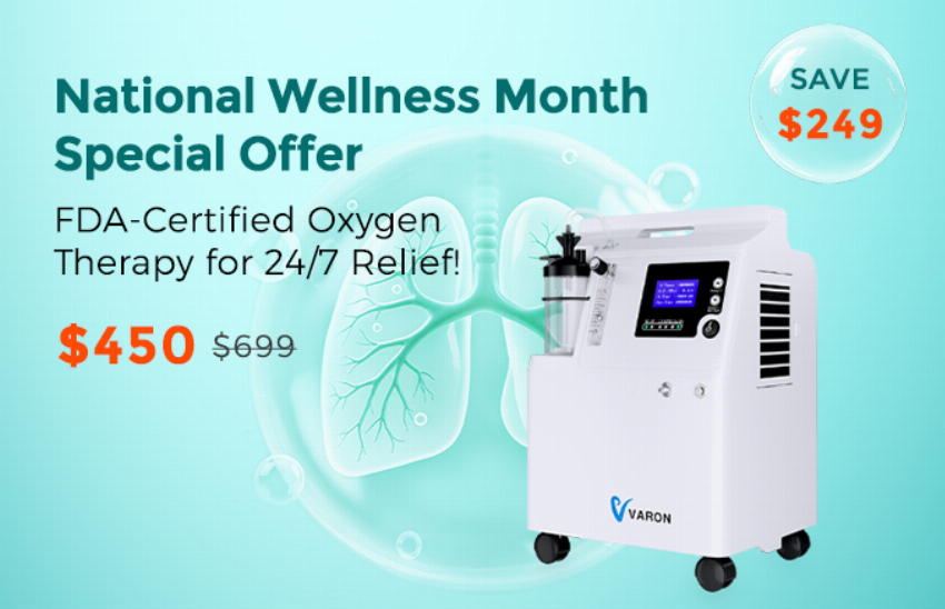 Discount code for National Wellness Month Special Offer Serene 5 450 at TTLife Oxygen Concentrator