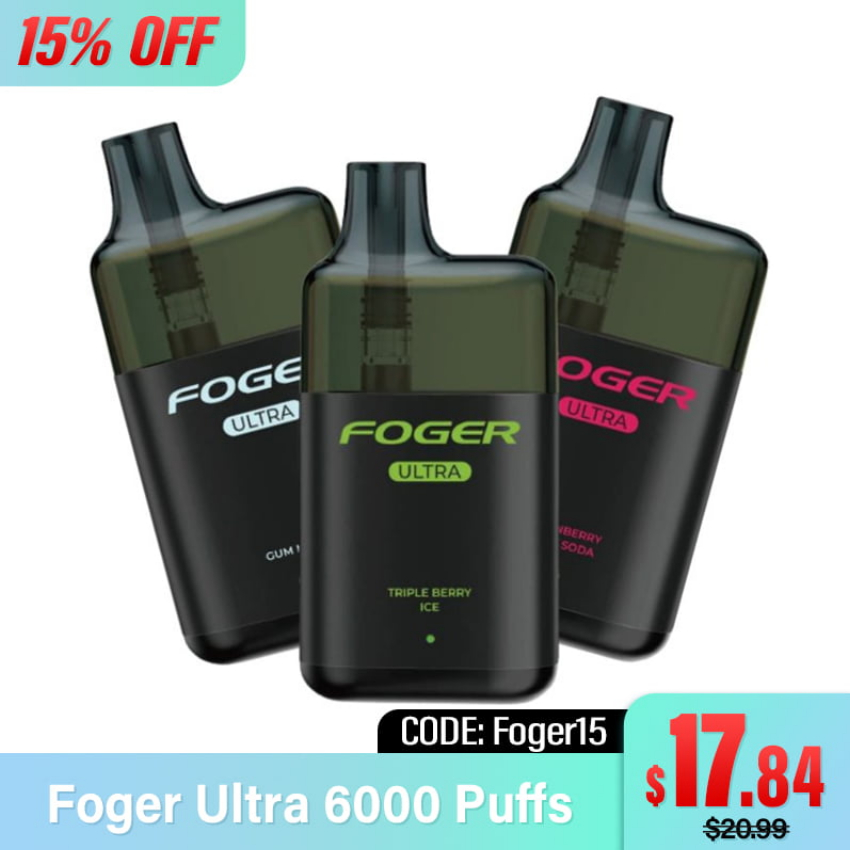 Discount code for 15% discount 17 84 for Foger Ultra Disposable Vape 6000 Puffs at joyetech us