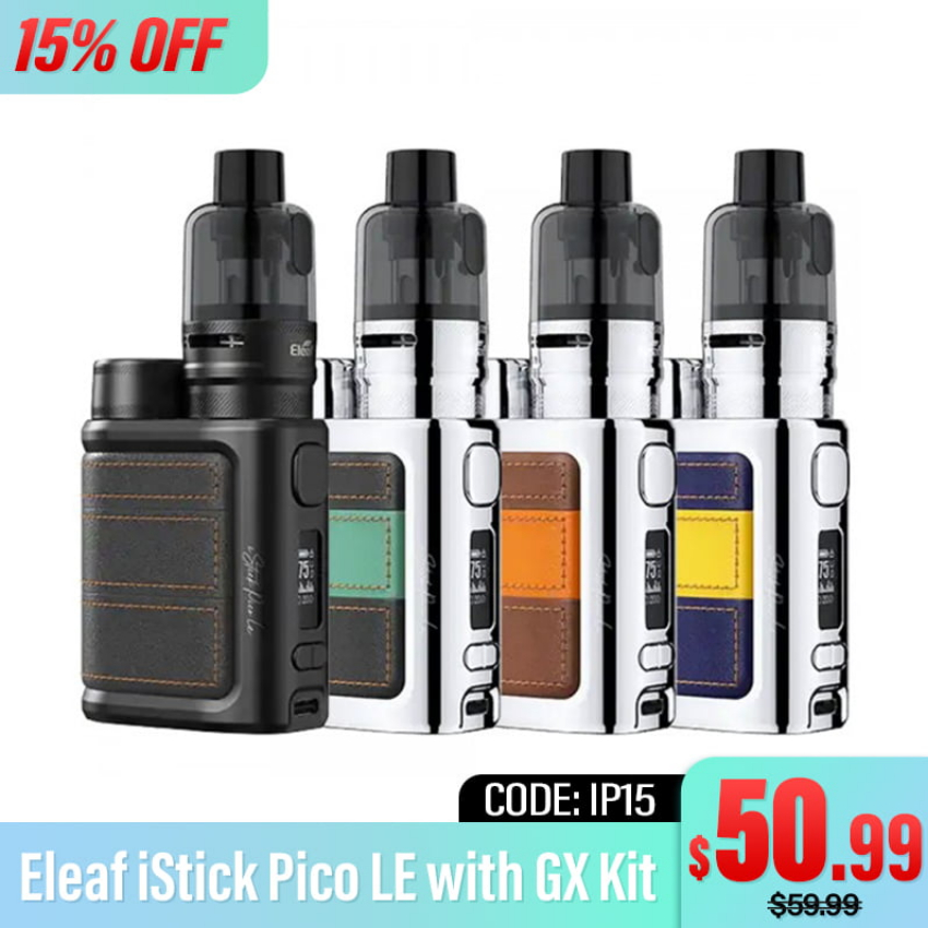 Discount code for 15% discount 50 99 for Eleaf iStick Pico LE with GX Kit at eleafus