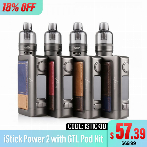 Discount code for 18% discount 57 39 for iStick Power 2 with GTL Pod Kit at eleafus