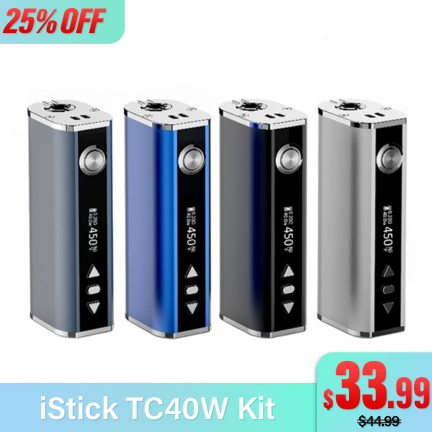 Discount code for 25% discount 33 99 for Eleaf iStick TC40W Kit at eleafus