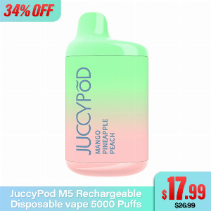 Discount code for 34% discount 17 99 for JuccyPod M5 Disposable vape 5000 Puffs at joyetech us