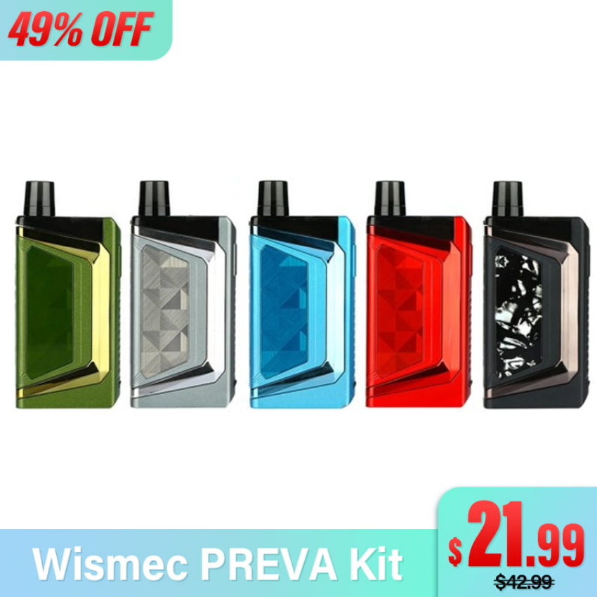 Discount code for 49% discount Wismec PREVA Kit at joyetech us