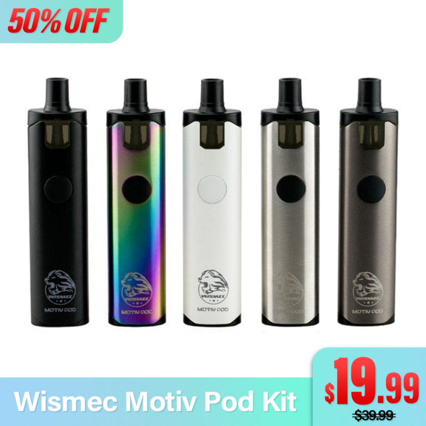 Discount code for 50% discount 19 99 for Wismec Motiv Pod Kit at joyetech us