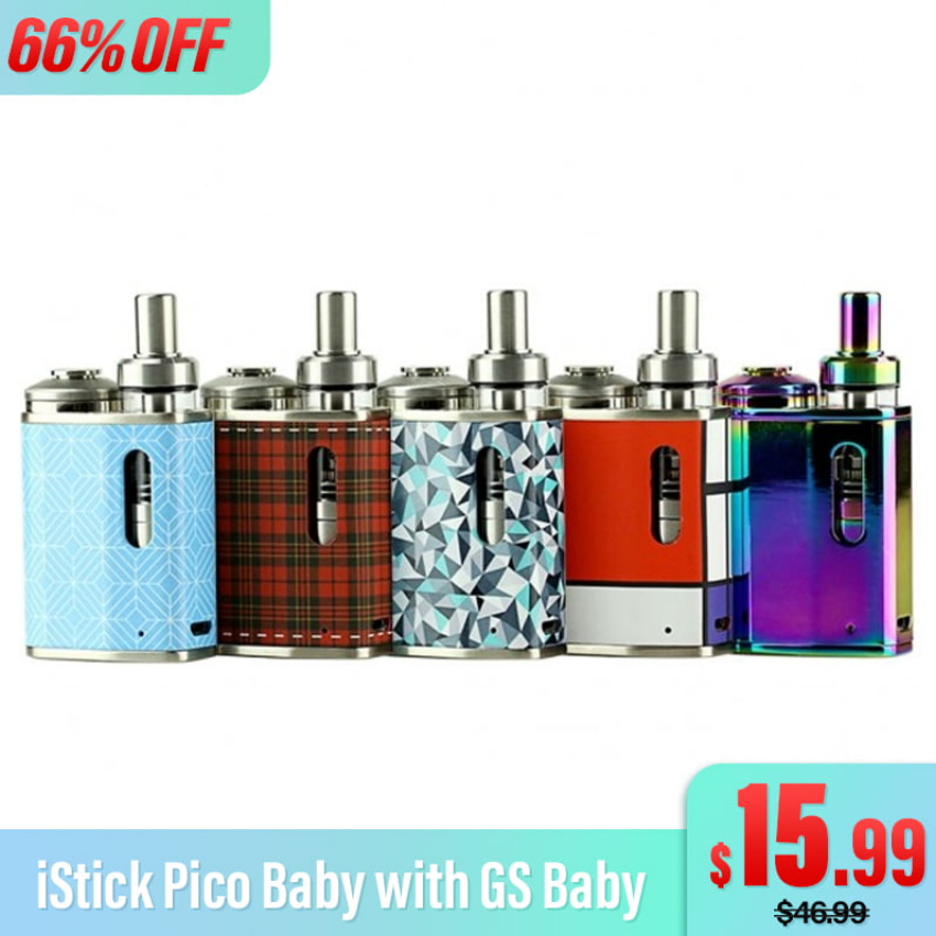 Discount code for 67% discount 15 99 for iStick Pico Baby with GS Baby Vape Kit at eleafus
