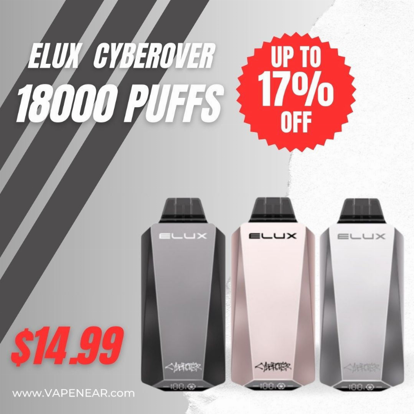 Discount code for ELUX CYBEROVER 18K PUFFS 17% discount at Vape Near A